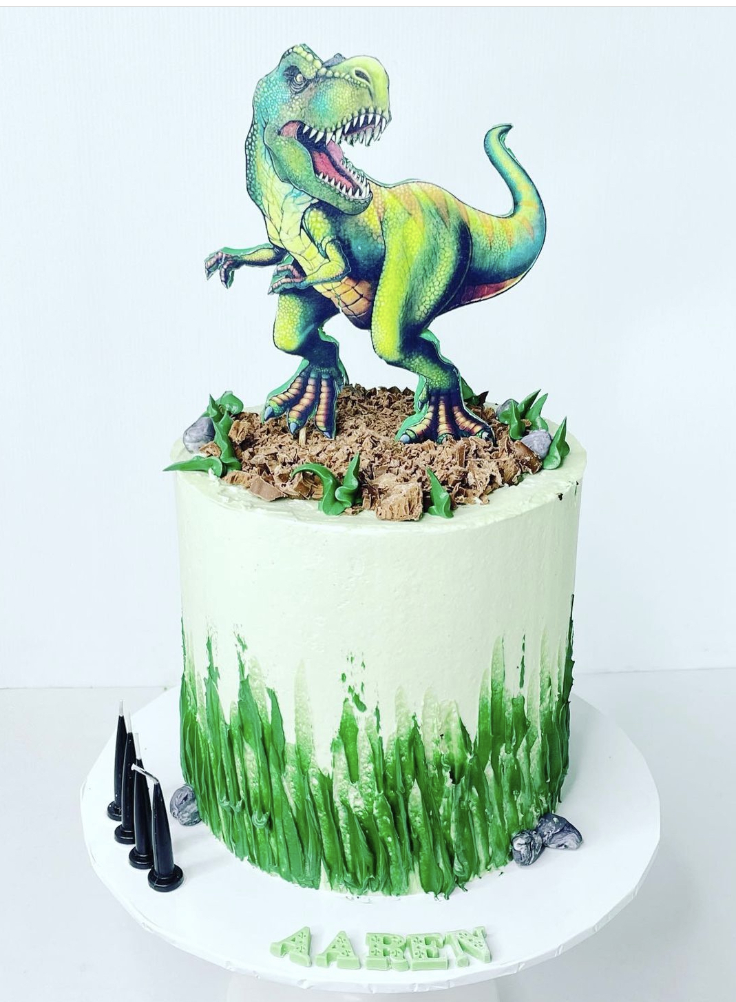 Edible Image Buttercream Dinosaur Birthday Cake
